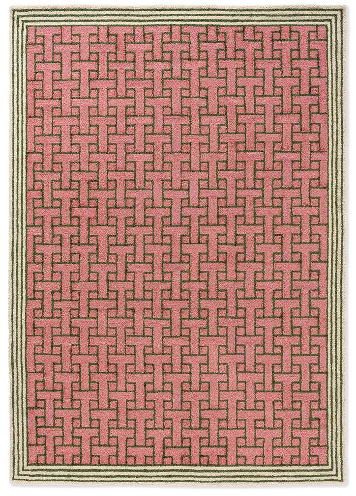 Tappeto TB T Monogram Rosa Polvere Per Esterni | Misura: 200 × 280 cm