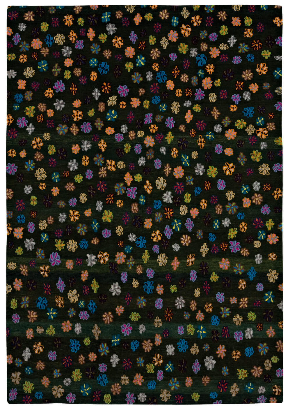 Tappeto Little Flowers Verde Scuro