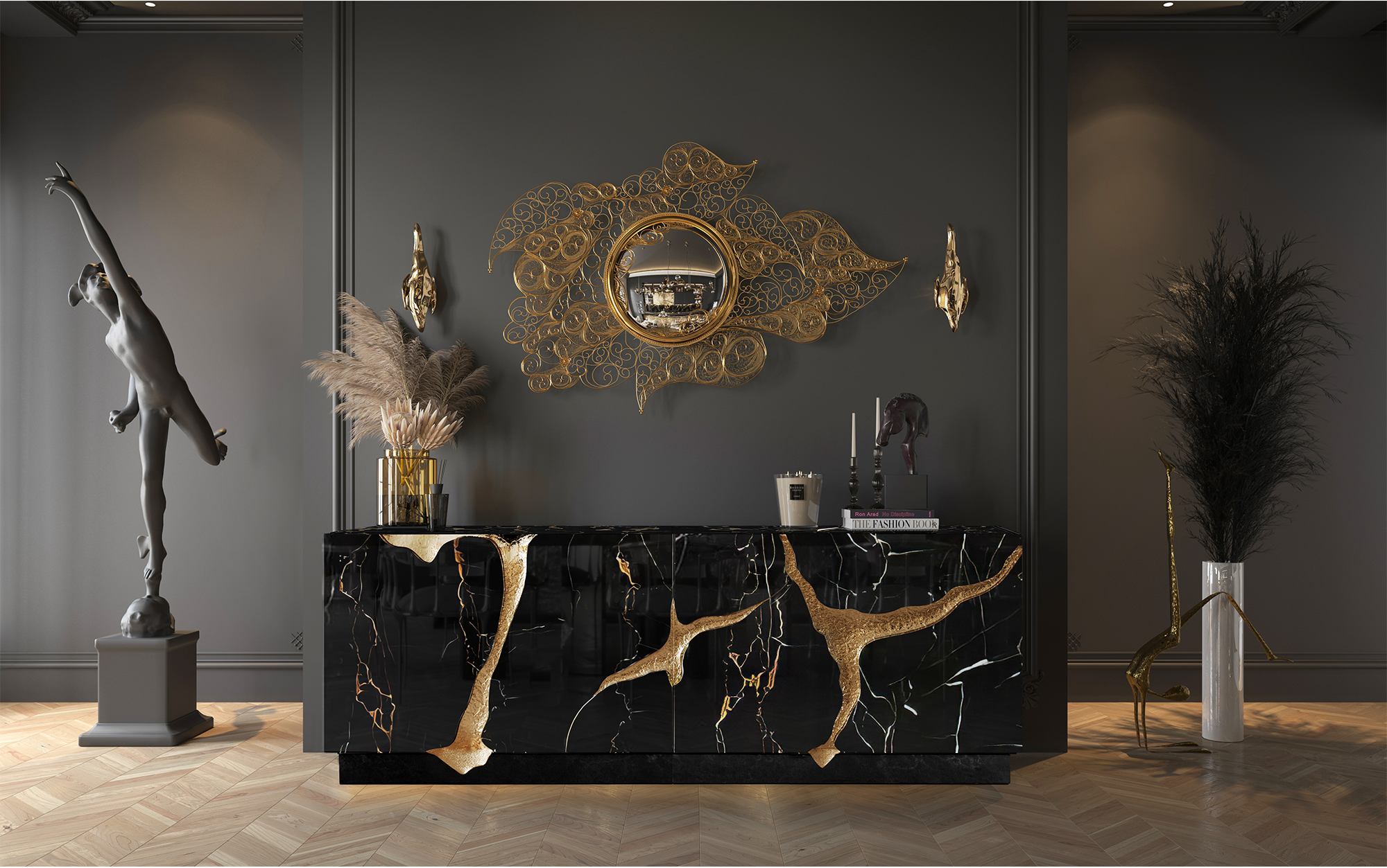 Credenza Opulenta Nero & Oro Credenza Opulenta Nero & Oro
