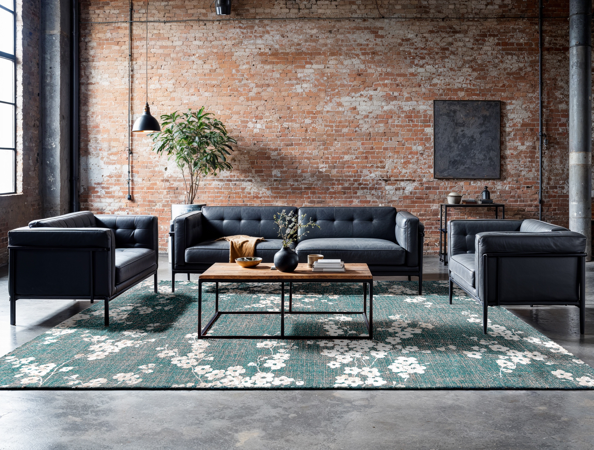 Tappeto Blu Lago 9850