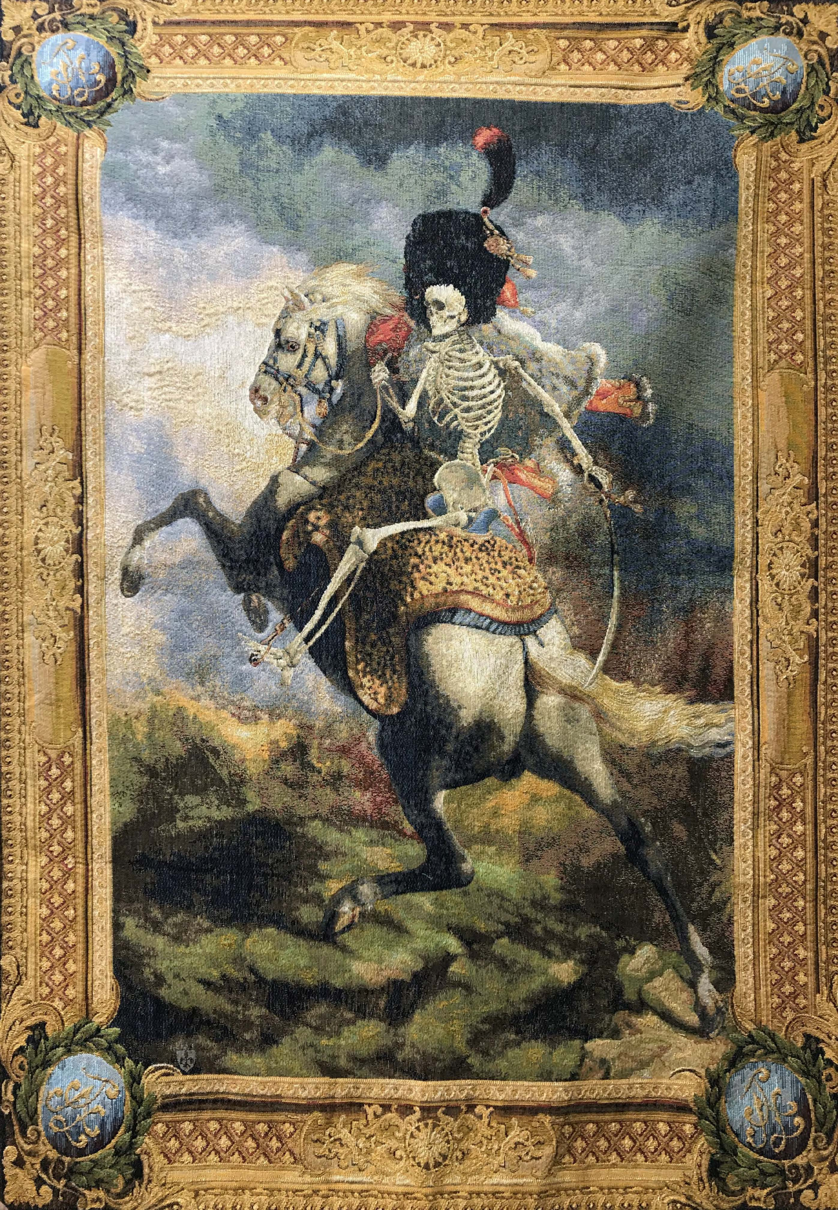 Arazzo Cavaliere Scheletro | Misura: 110 × 150 cm