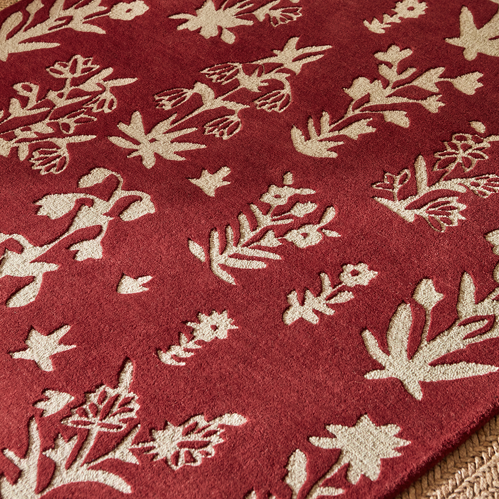 Tappeto Woodland Glade Rosso Prugna | Misura: 140 × 200 cm