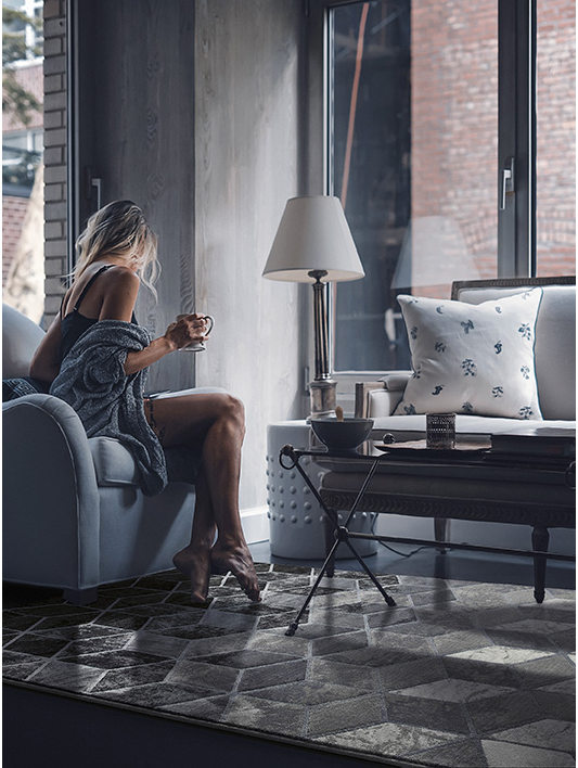 Tappeto Geometrico Grigio