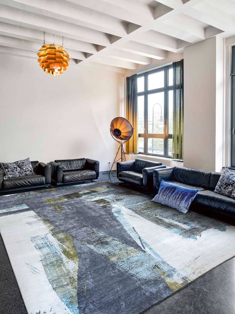 Tappeto Tessuto Verde/Ruggine