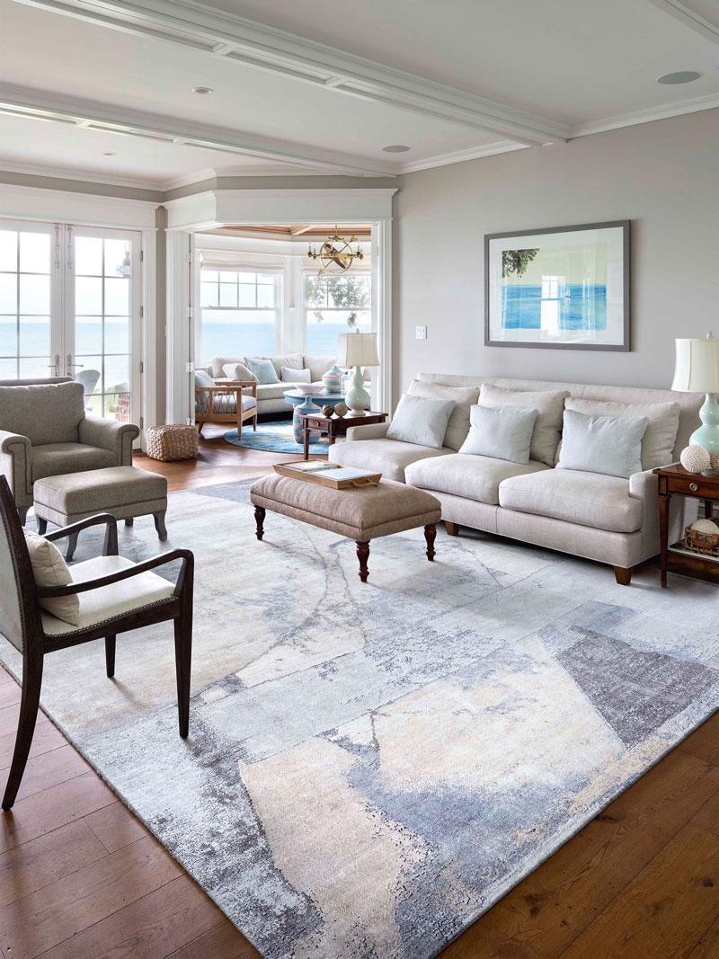 Tappeto Tessuto Neve Argento