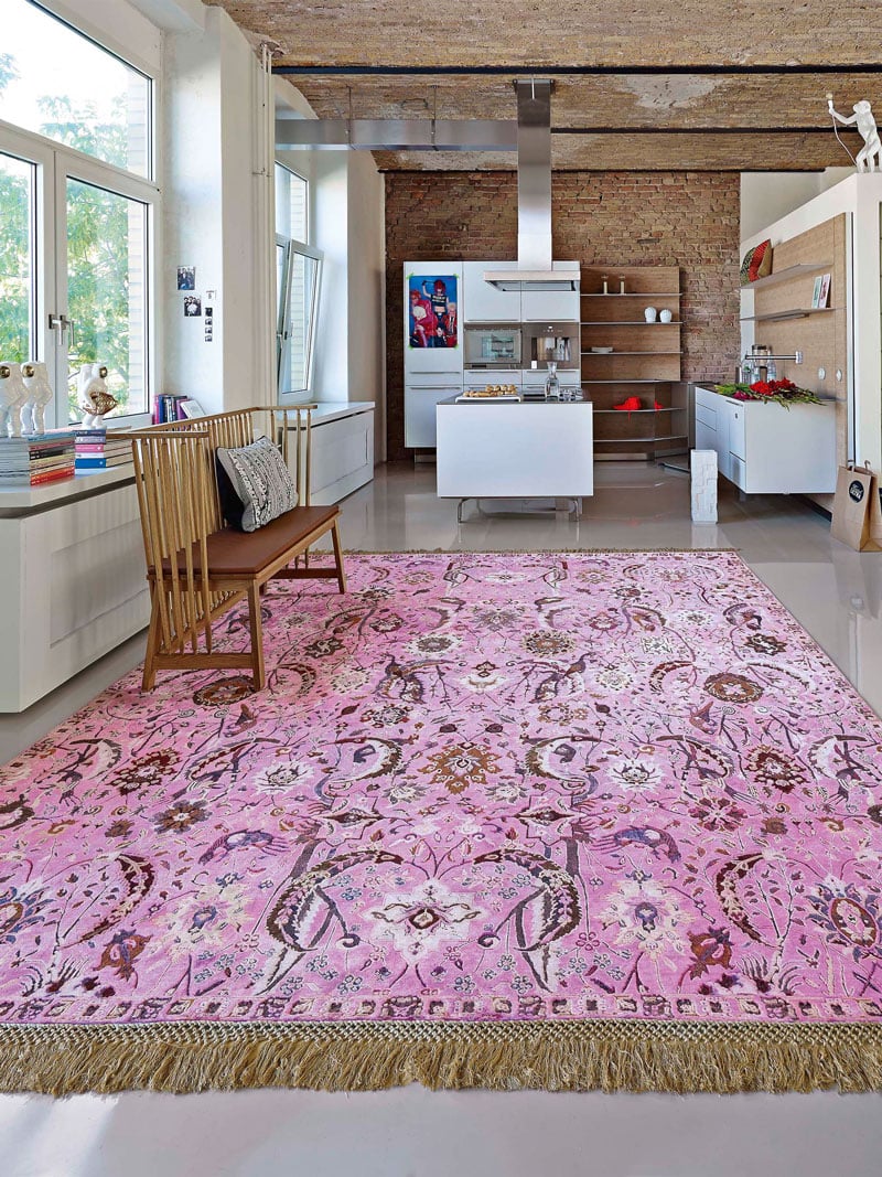 Tappeto Lusso Kerman Rosa