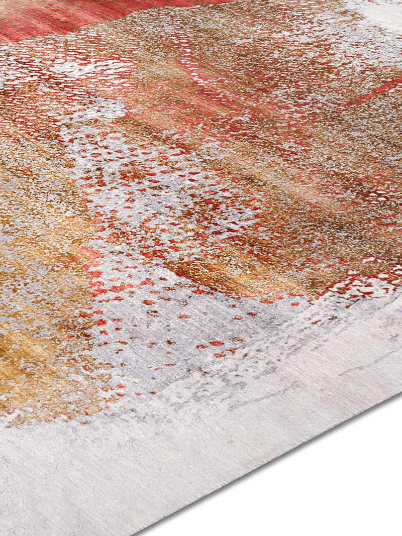 Tappeto Annodato Oro/Corallo | Misura: 365 × 457 cm