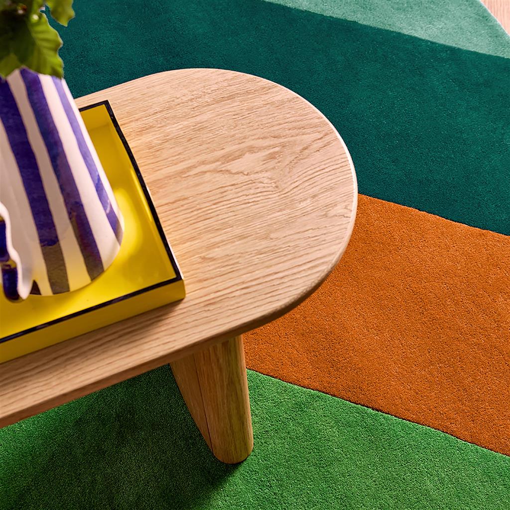 Tappeto Sorbetto Rigato Smeraldo/Ambra