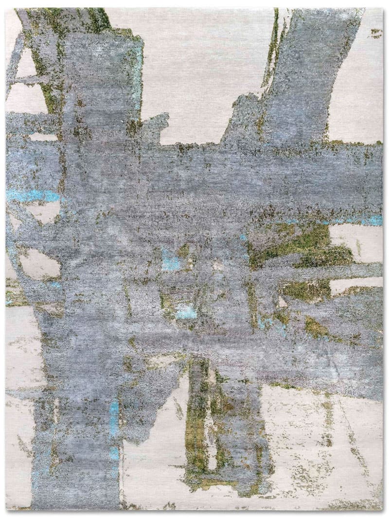 Tappeto Tessuto Verde/Ruggine