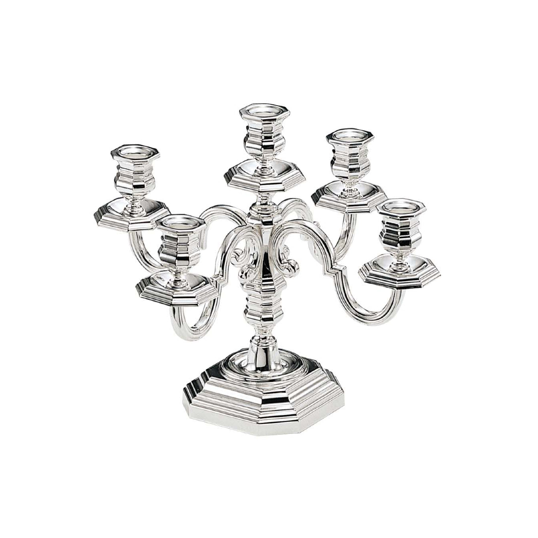 Candelabro Ottagonale In Argento | Configurazione: 3-Lights Candelabro Ottagonale In Argento | Configurazione: 3-Lights
