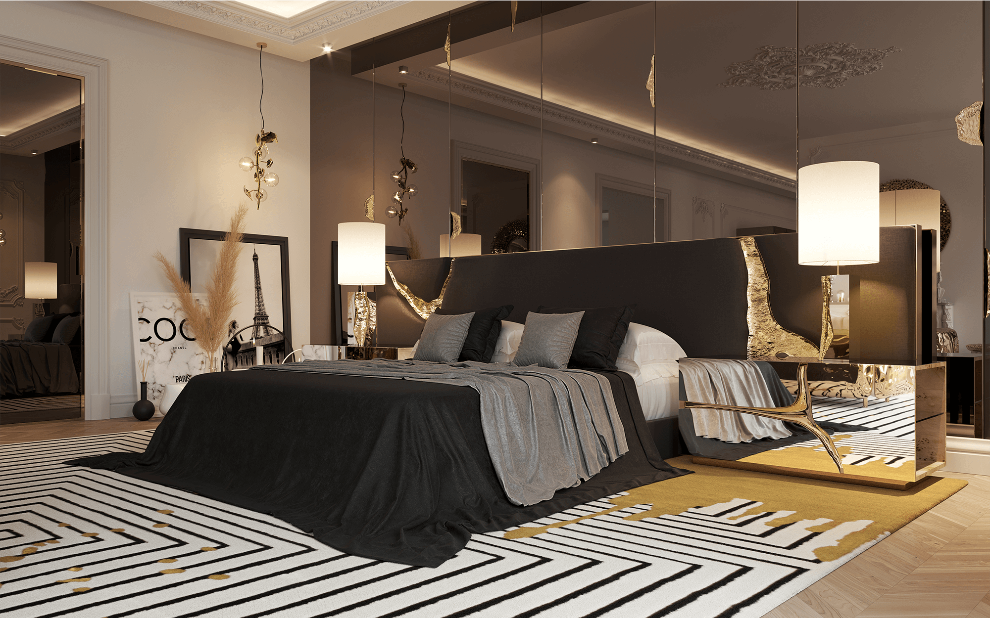 Testiera Letto Nera Fissure