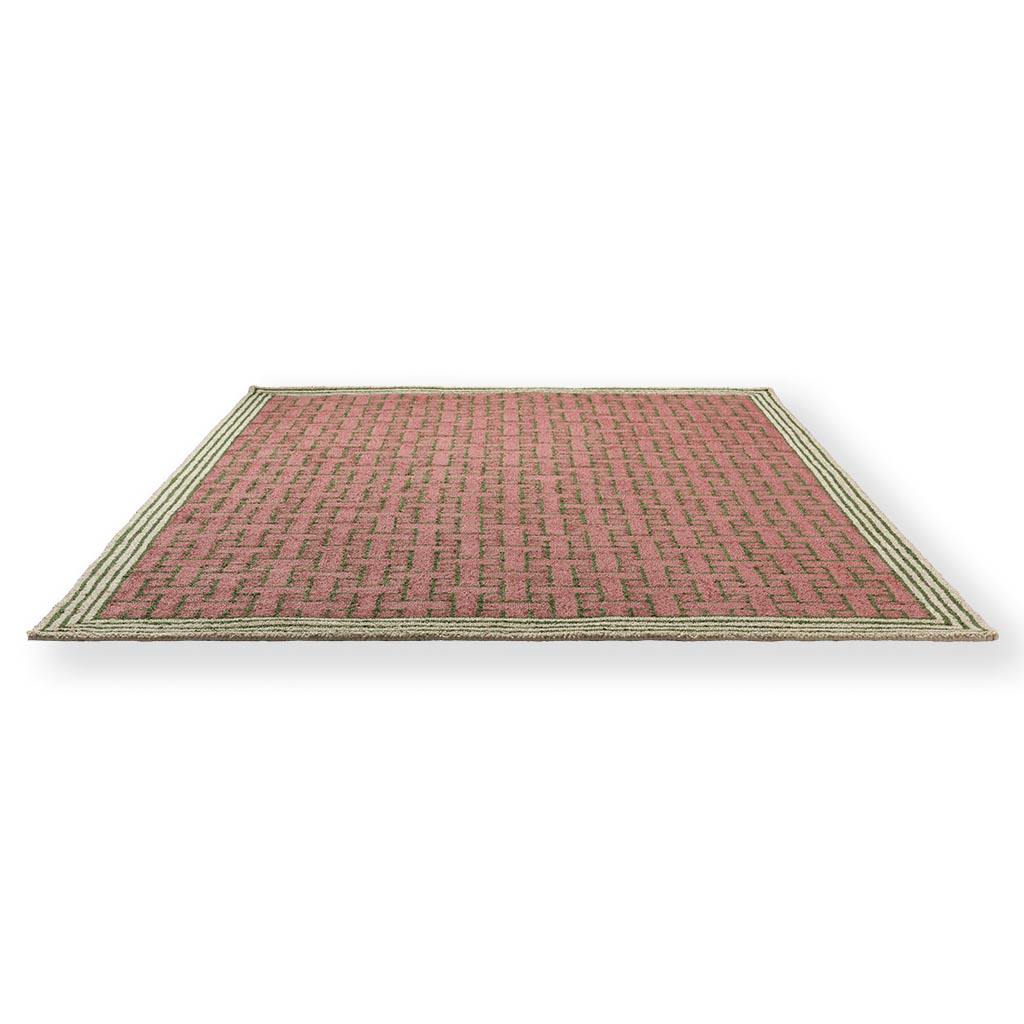 Tappeto TB T Monogram Rosa Polvere Per Esterni | Misura: 200 × 280 cm