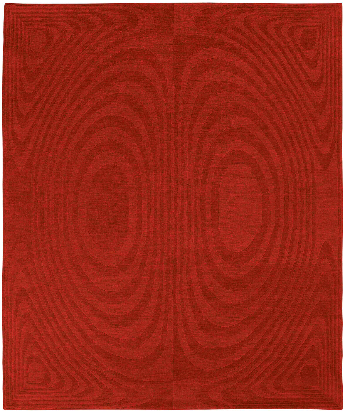 Tappeto Op Art Rosso