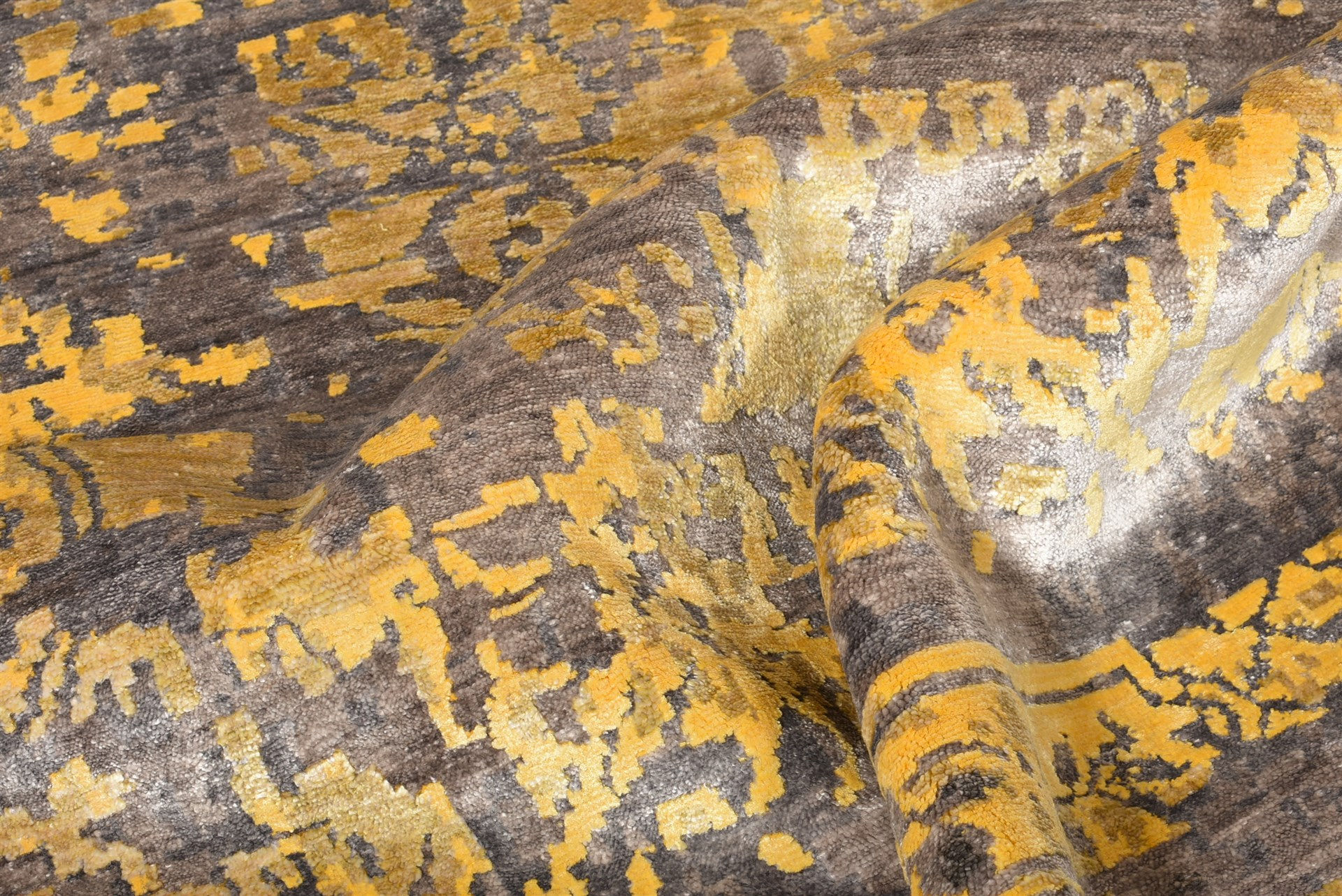 Tappeto Seta Bambù Giallo