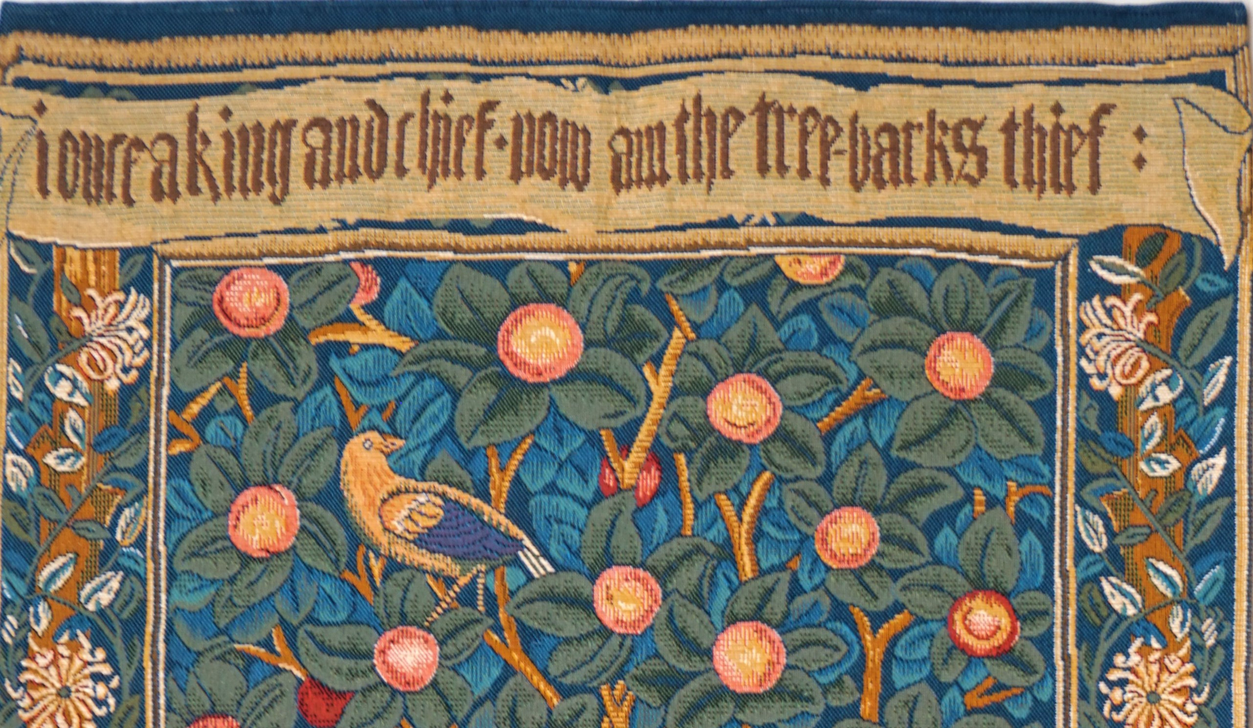 Arazzo Il Picchio con Pergamena, William Morris | Misura: 50 × 100 cm