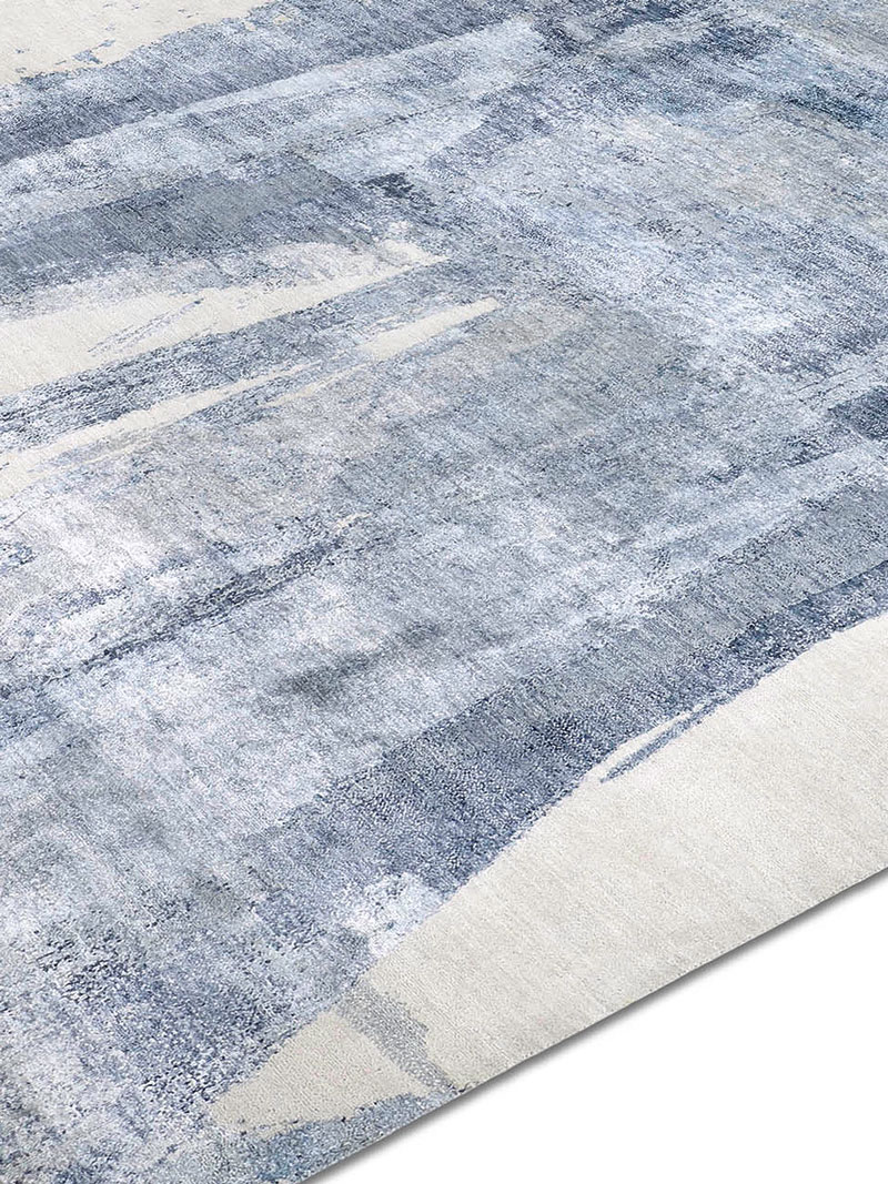 Tappeto Tessuto Blu Grigio