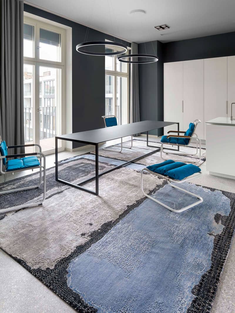 Tappeto Tessuto Azzurro/Argento | Misura: 183 × 274 cm