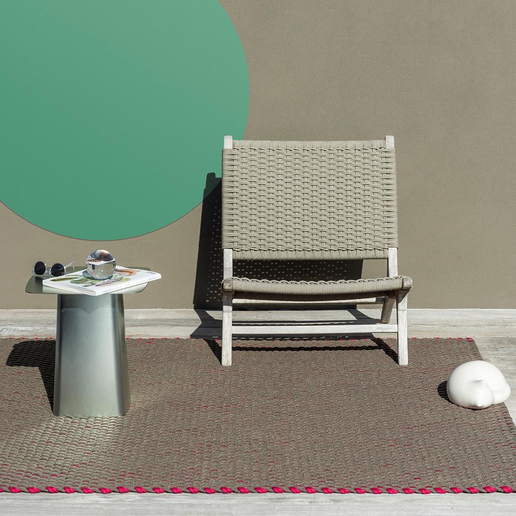 Tappeto Lace Tricolore Timo/Grigio/Rosa Per Esterni | Misura: 140 × 200 cm