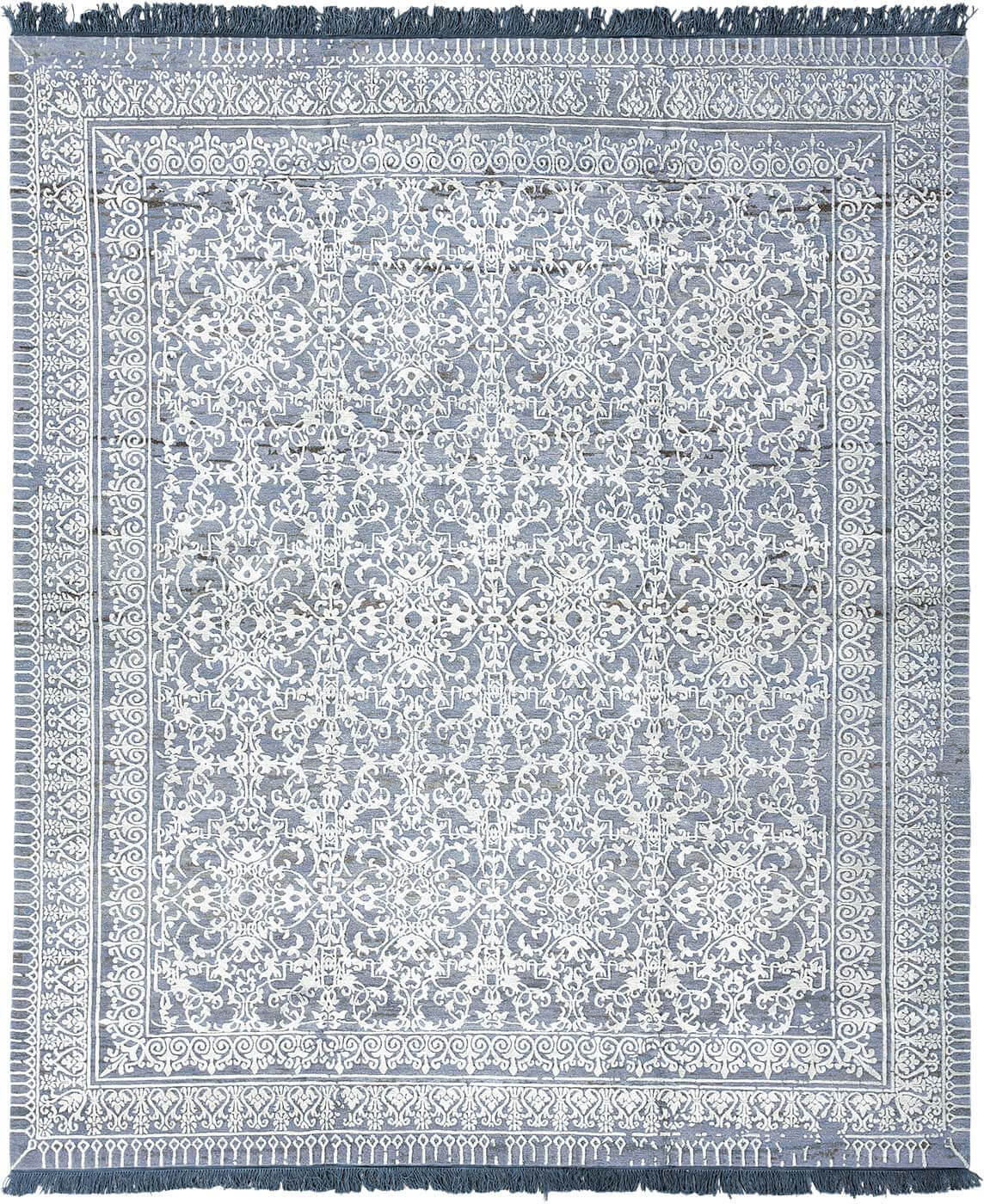 Tappeto Ferrara Radi Little Rocked Blu Bianco | Misura: 400 × 500 cm