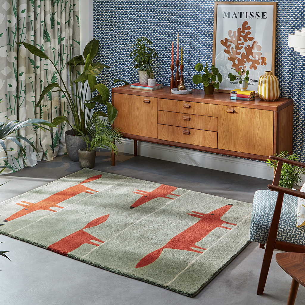 Tappeto Mr. Fox Mint/Poppy