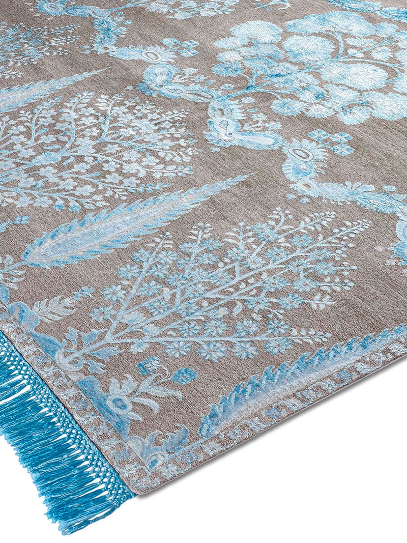Tappeto Lusso Mughal Blu/Grigio