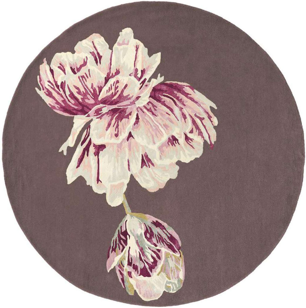 Tappeto Rotondo Tranquillità Melanzana 56005