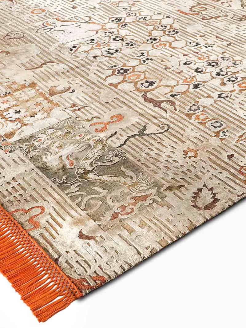 Tappeto Annodato Dragon Arancio/Beige | Misura: 274 × 365 cm