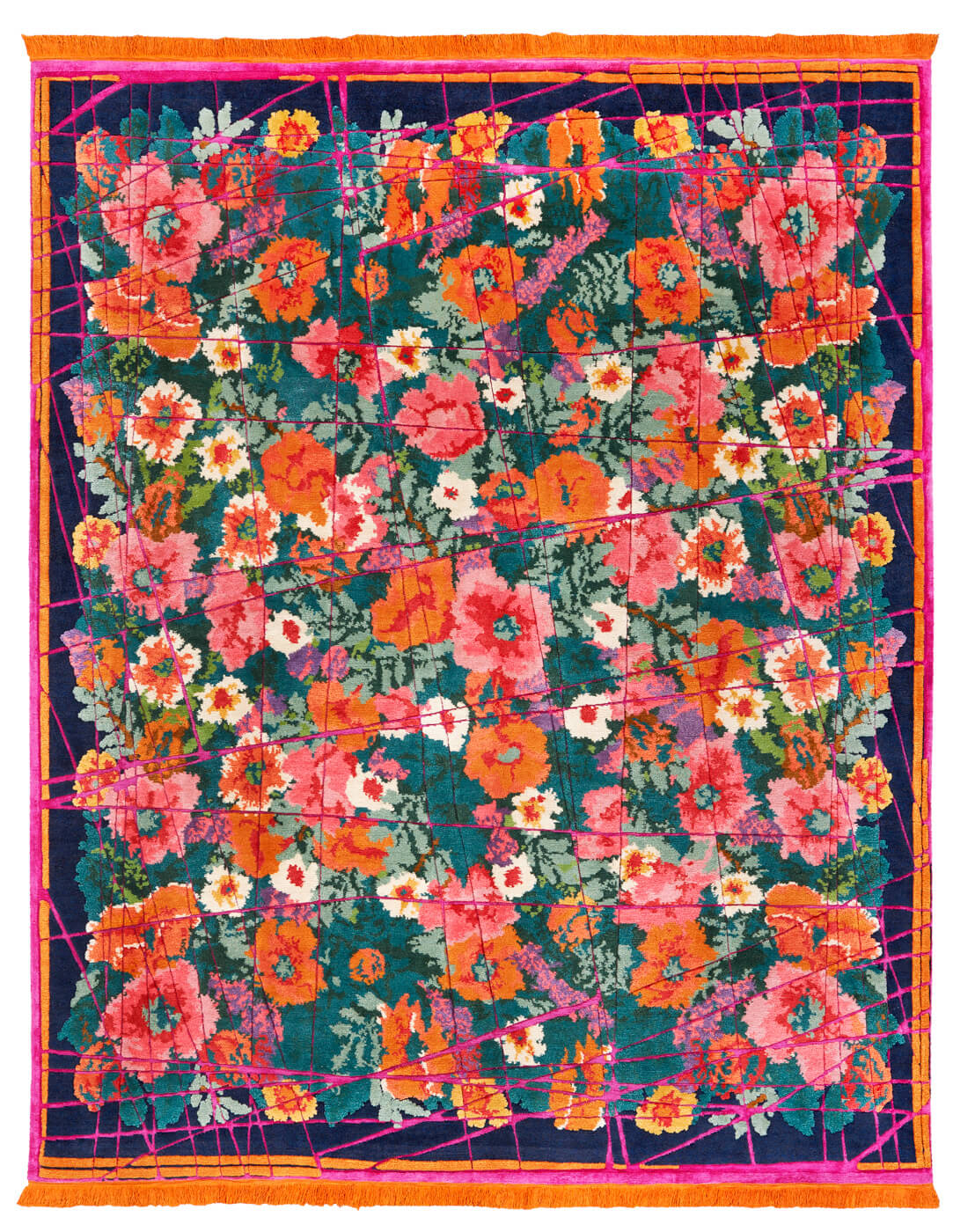Tappeto Scarlenka Allover Wrapped Blu Scuro Rosa | Misura: 250 × 300 cm