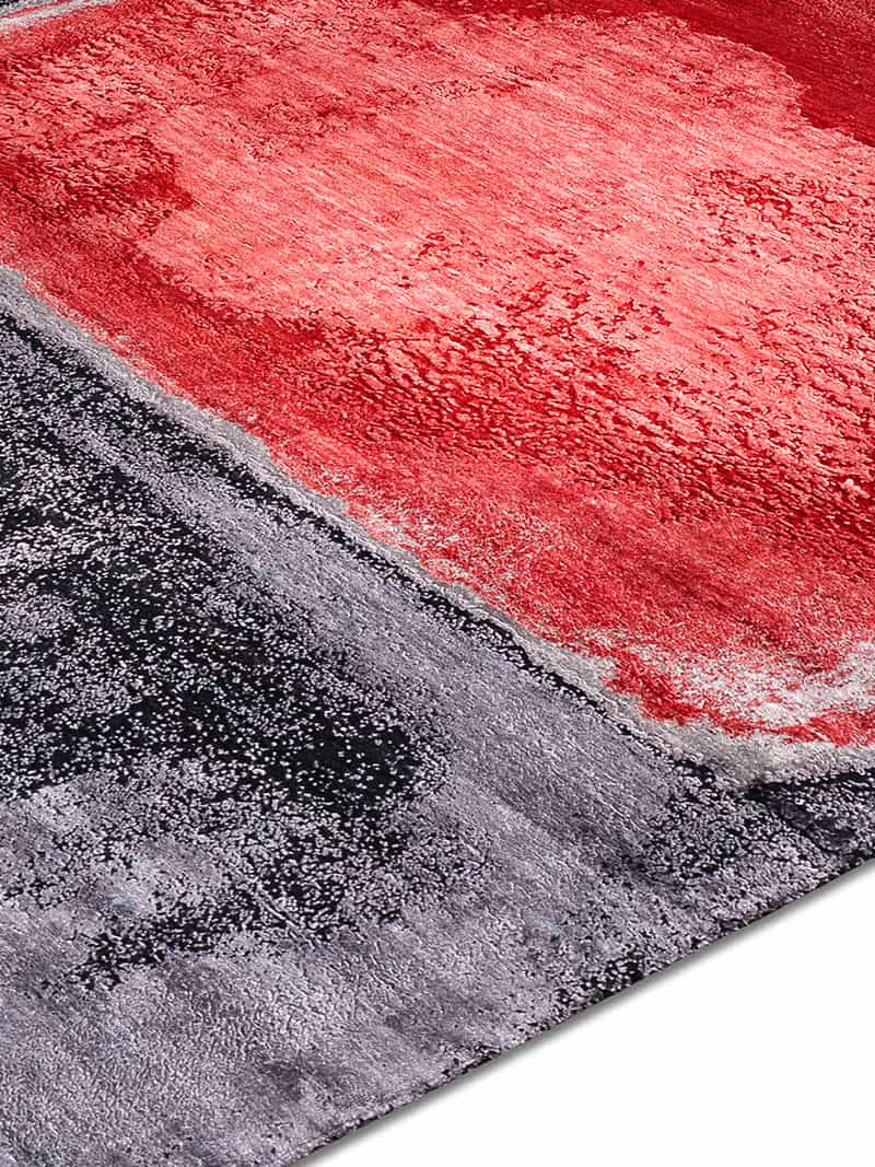 Tappeto Tessuto Rosso e Argento | Misura: 300 × 400 cm
