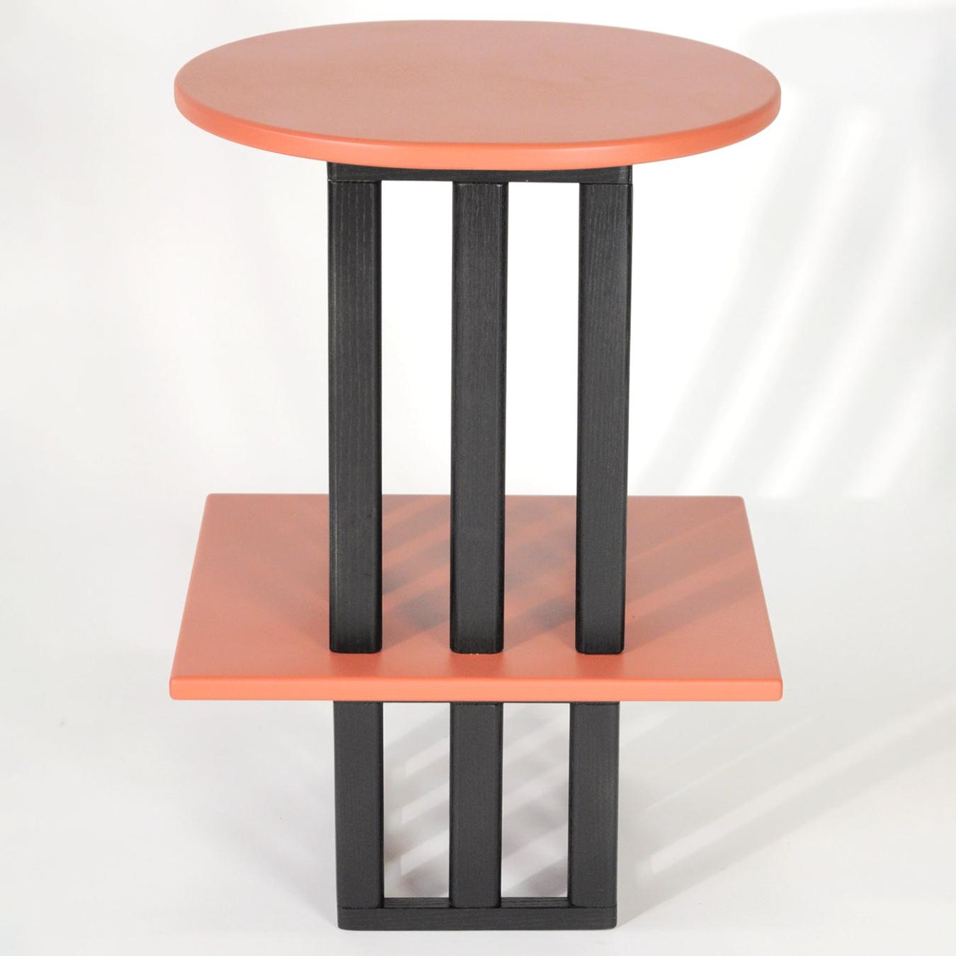 Tavolino Laterale Rosa e Nero in Legno