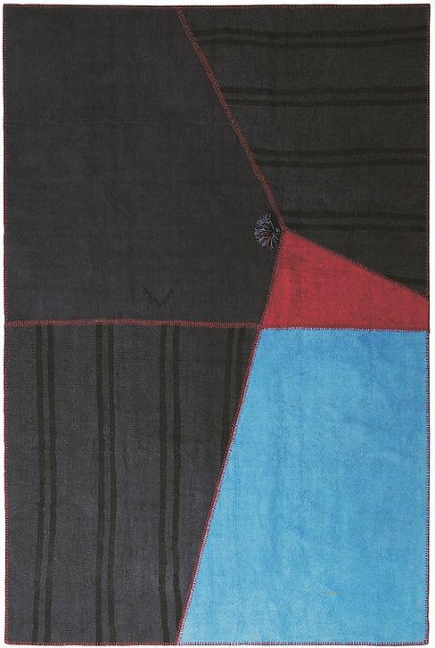 Tappeto Patchwork Canapa Blu Profondo