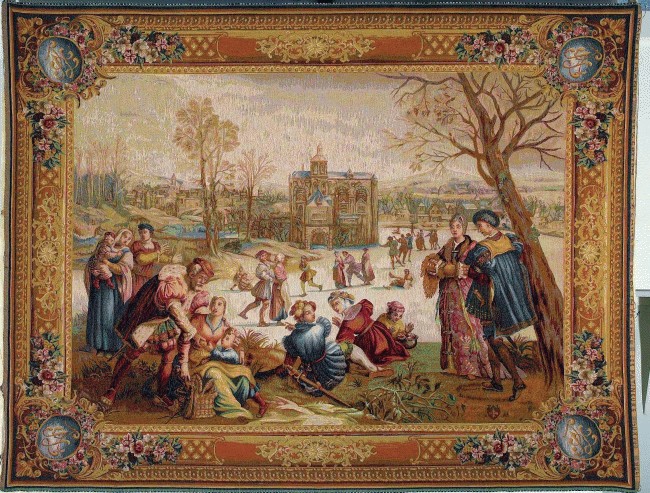 Arazzo Pattinatori Orizzontale o Inverno | Misura: 150 × 200 cm