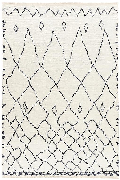 Tappeto Berbero Bianco Alto