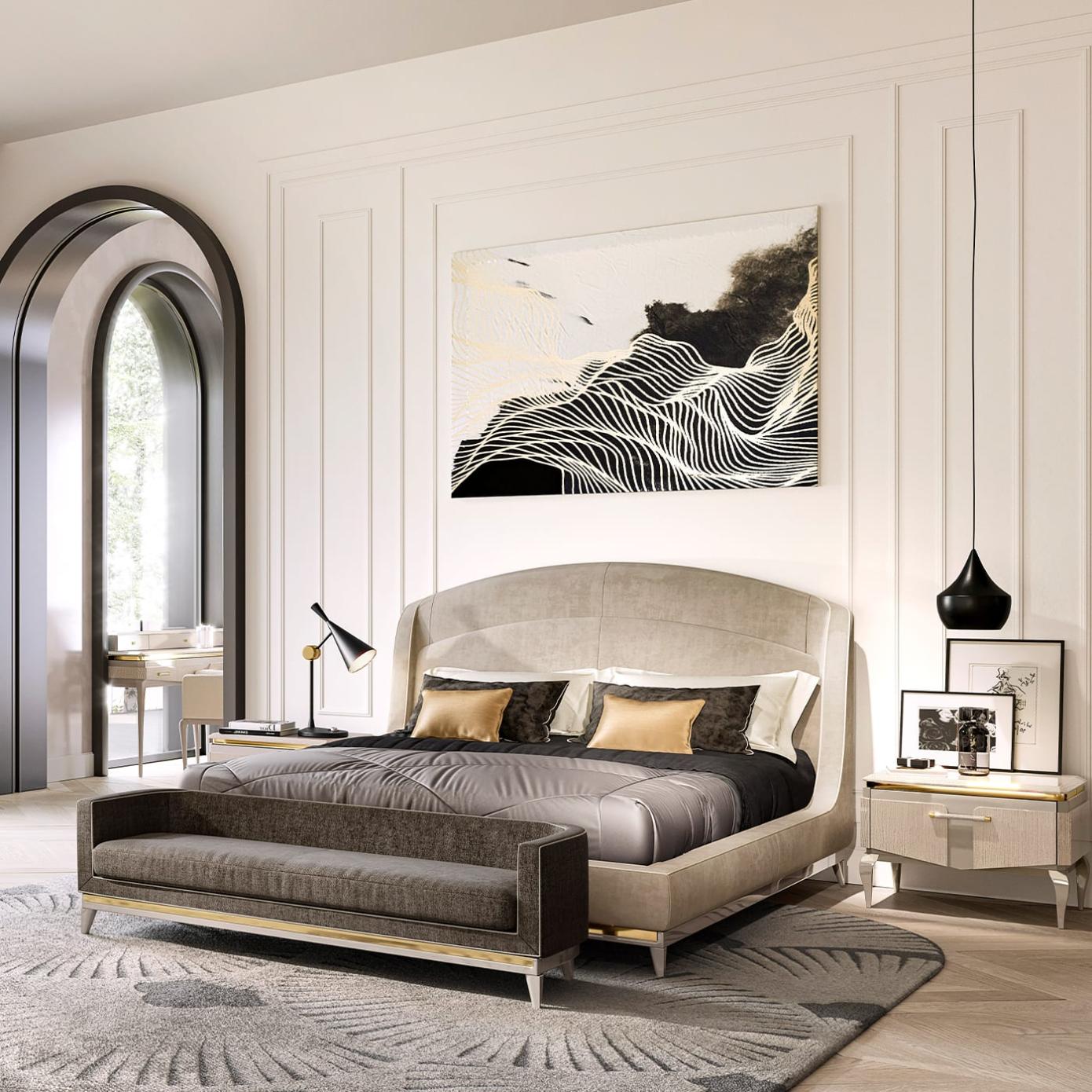 Letto Contemporaneo Beige