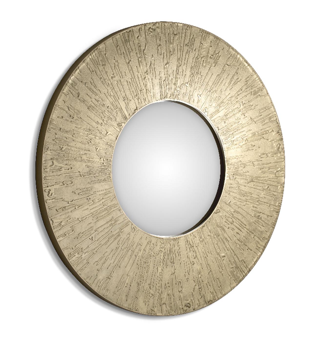 Specchio da Parete Rotondo in Ottone