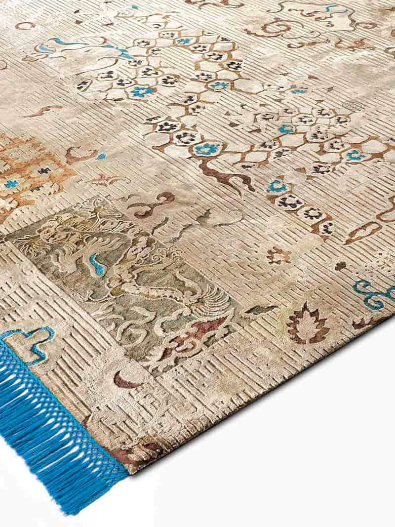Tappeto Annodato Dragon Blu/Beige | Misura: 305 × 427 cm