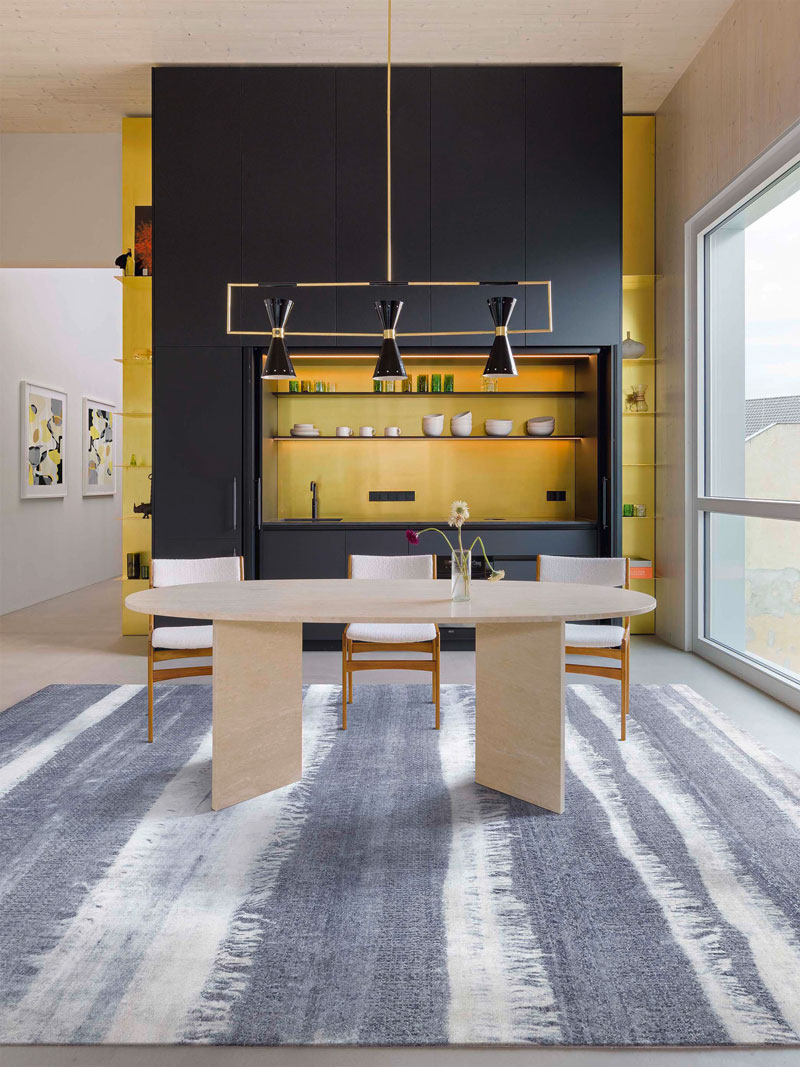Tappeto Annodato Blu/Grigio | Misura: 305 × 427 cm